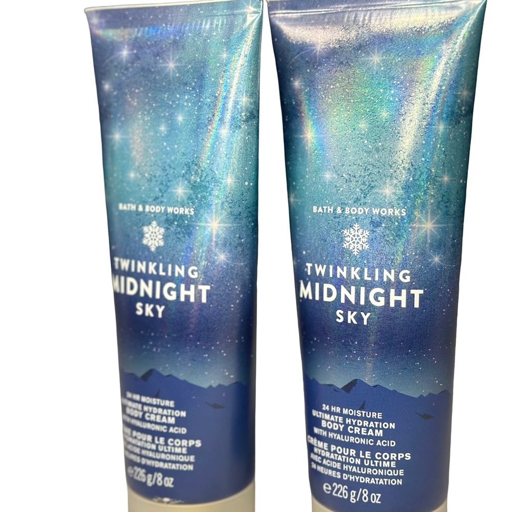 Bath & Body Works Twinkling Midnight Sky Lotion/Shea Body Cream 8oz - Pair